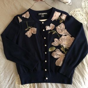 Karl Lagerfeld navy cardigan XS